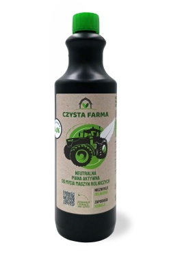 Neutral active foam for cleaning agricultural machinery